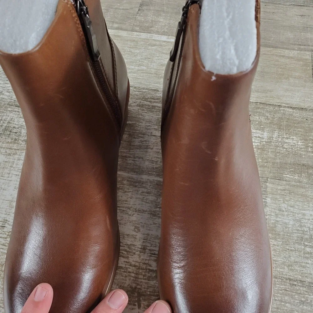Dansko Daisie Waterproof Tumbled Women Boots Sz 5.5 - 6 Brown Leather Side Zip